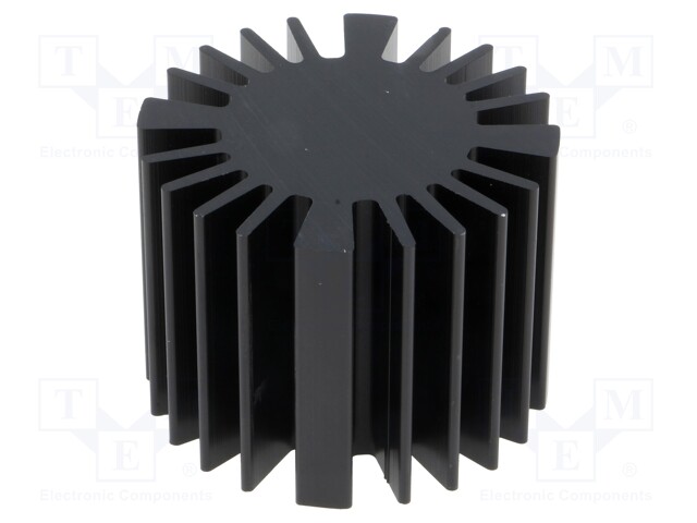 Heatsink; LED; Ø: 50mm; H: 37.5mm; Colour: black