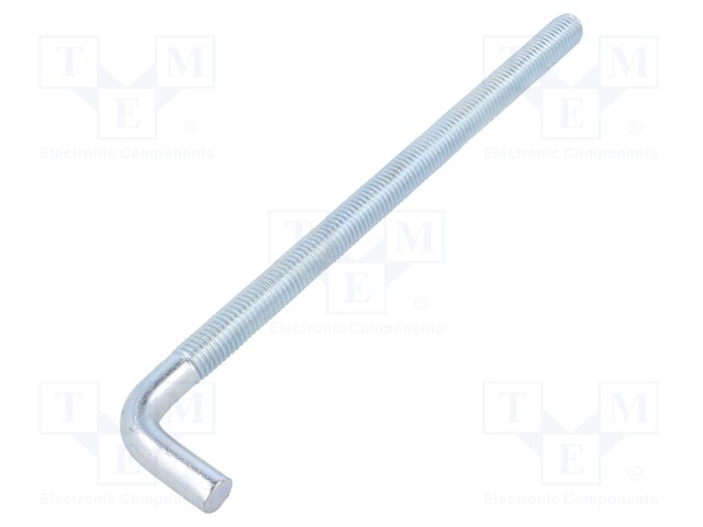 Hook; straight; steel; zinc; Thread len: 185mm; Overall len: 215mm