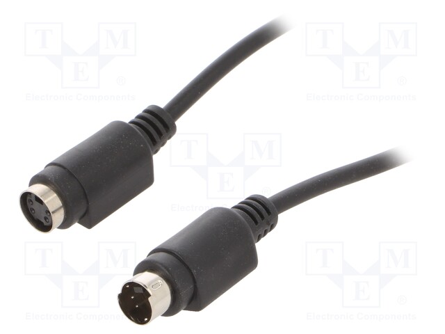Cable; Mini DIN socket 4pin,Mini-DIN plug 4pin; 1.8m; black