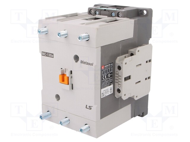Contactor: 3-pole; NO x3; Auxiliary contacts: NO + NC; 48VDC; 130A