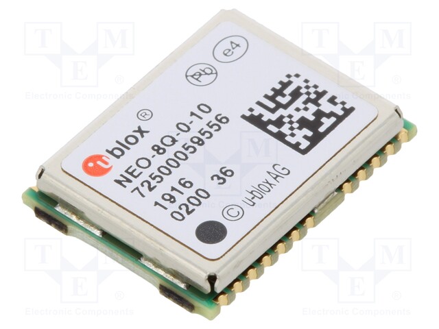 Module: GPS GLONASS/QZSS; ±2m; NMEA,RTCM,UBX; -166dBm; 2.7÷3.6VDC