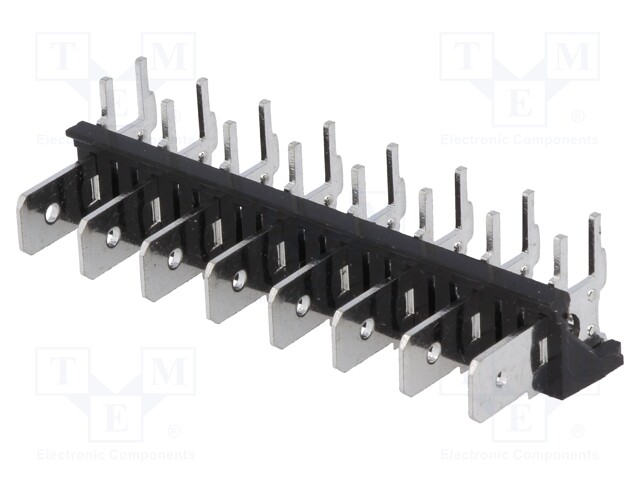 Terminal: spade terminal strip; 6.3mm; THT; 250V; angled 90°; 12A