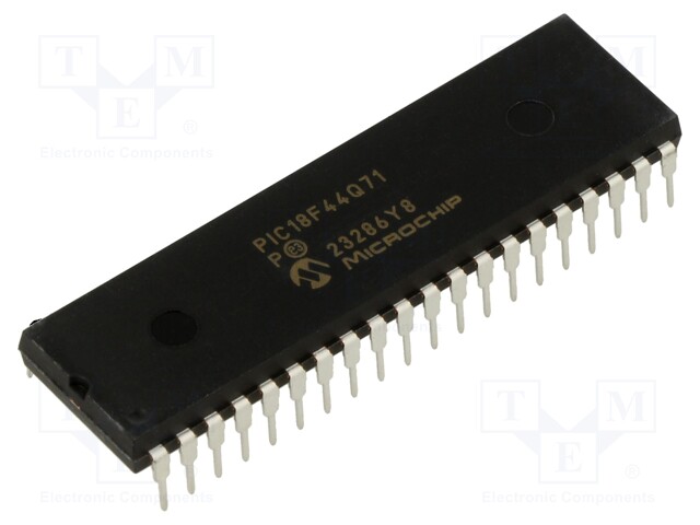 IC: PIC microcontroller; Memory: 16kB; SRAM: 1kB; EEPROM: 256B; THT