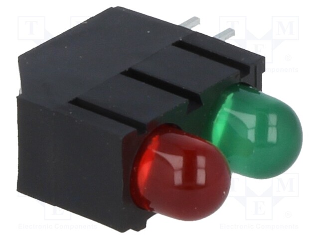 LED; in housing; red/green; 5mm; No.of diodes: 1; 10mA; 60°
