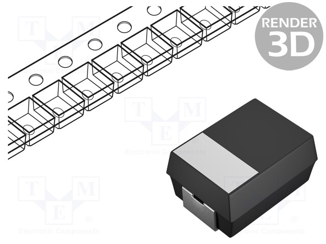 Surface Mount Tantalum Capacitor, 100 µF, 20 V, 2917 [7343 Metric], 293D Series, ± 10%, -55 °C