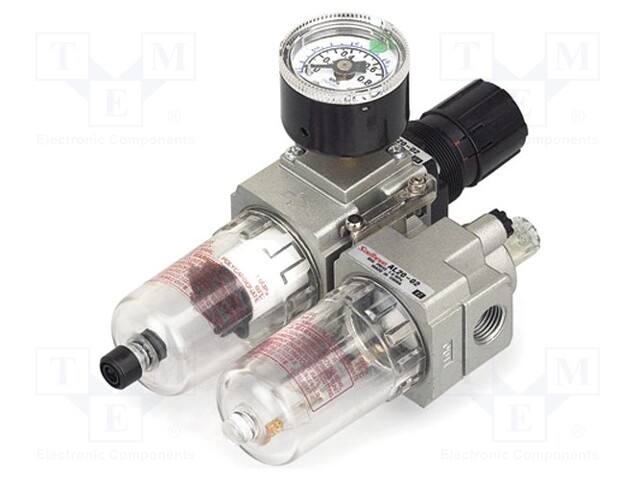 Air preparation set; G 3/8"; inside; 1200l/min; 5um; -5÷60°C; 660g