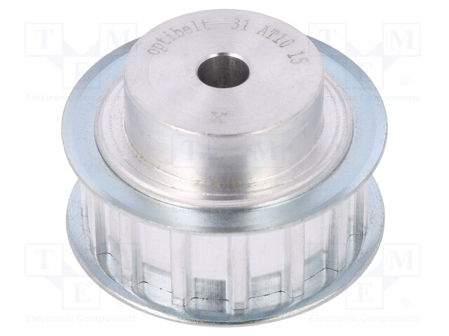 Belt pulley; AT10; W: 16mm; whell width: 31mm; Ø: 45.9mm; aluminium