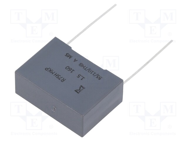 DC Film Capacitor, 1.5 µF, 160 V, Metallized PP, ± 5%, R75H Series, Radial Box