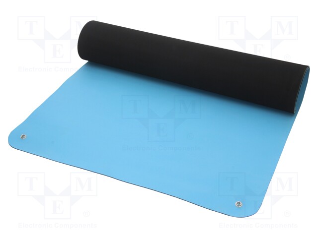 Bench mat; ESD; Dim: 600x1200mm; D: 2mm; blue (bright)