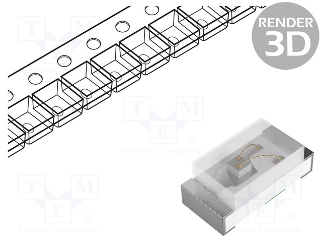 LED; SMD; 0402; red; 50÷200mcd; 1x0.5x0.4mm; 120°; 1.8÷2.6V; 20mA