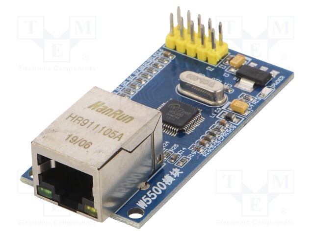 Module: Ethernet; 3.3VDC; SPI; W5500; 55x28mm