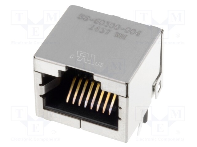 Socket; RJ45; PIN: 8; Cat: 6a; shielded; Layout: 8p8c; THT; on PCBs