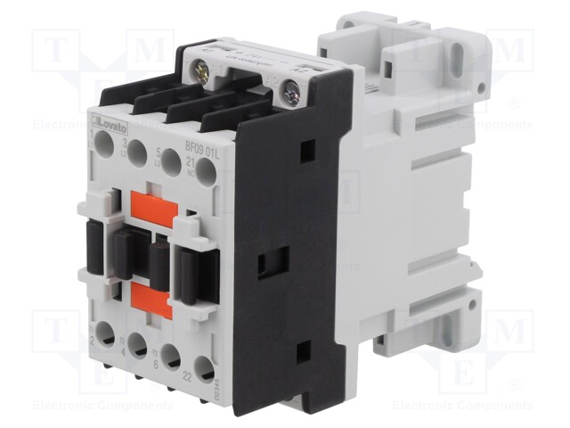 Contactor: 3-pole; NO x3; Auxiliary contacts: NC; 24VDC; 9A; BF