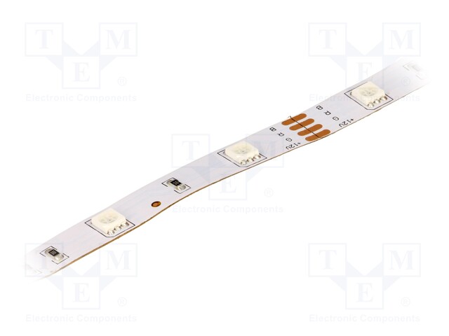 LED tape; RGB; LED/m: 30; SMD; 5050; 12V; W: 14.36mm; 120°; D: 4mm; IP65