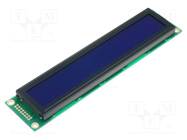 Display: LCD; alphanumeric; STN Negative; 20x1; blue; LED; PIN: 16