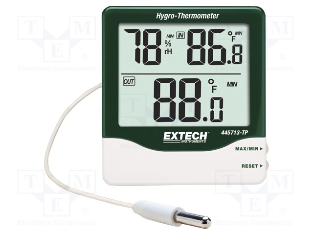 Meter: thermo-hygrometer; Accur: ±1°C; 20÷99%RH