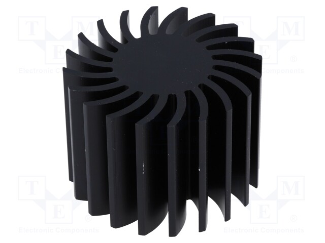 Heatsink; LED; Ø: 70mm; H: 50mm; Colour: black