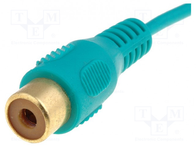 Cable; RCA socket,wires; 0.2m; green