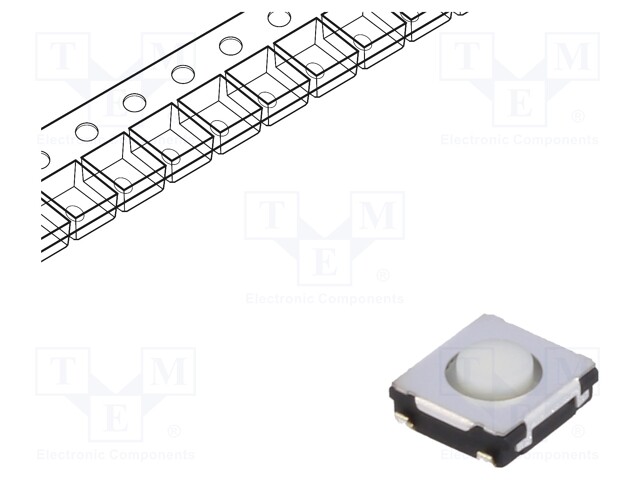 Microswitch TACT; SPST; Pos: 2; 0.02A/15VDC; SMT; none; 1N; 2.5mm