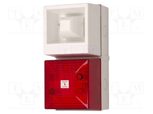 Signaller: lighting-sound; 48VDC; siren,flashing light; LED; red
