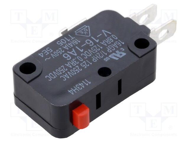 Microswitch SNAP ACTION; without lever; SPDT; 16A/250VAC; Pos: 2