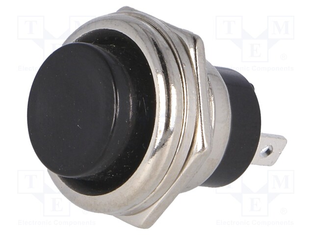 Switch: push-button; Pos: 2; 2A/250VAC; black; Illumin: none; none