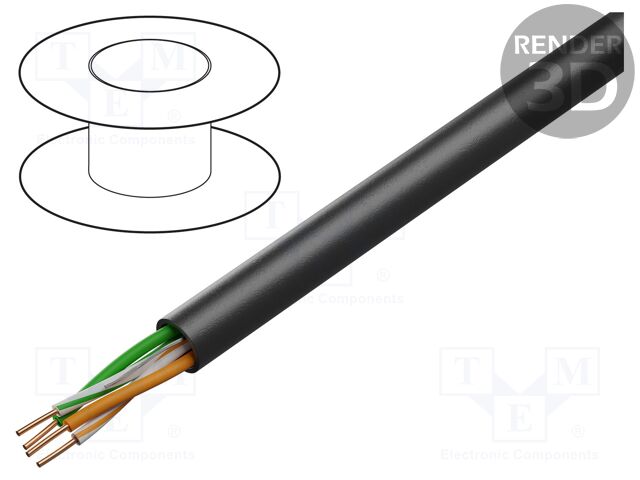 Wire; U/UTP; industrial Ethernet; 5e; solid; Cu; 2x2x24AWG; PVC
