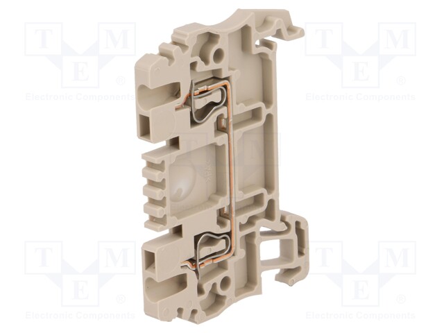 Splice terminal: rail; 1.5mm2; ways: 1; terminals: 2; beige; wemid