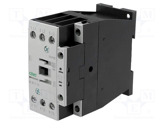 Contactor: 3-pole; Auxiliary contacts: NC; 400VAC; 17A; NO x3; 690V