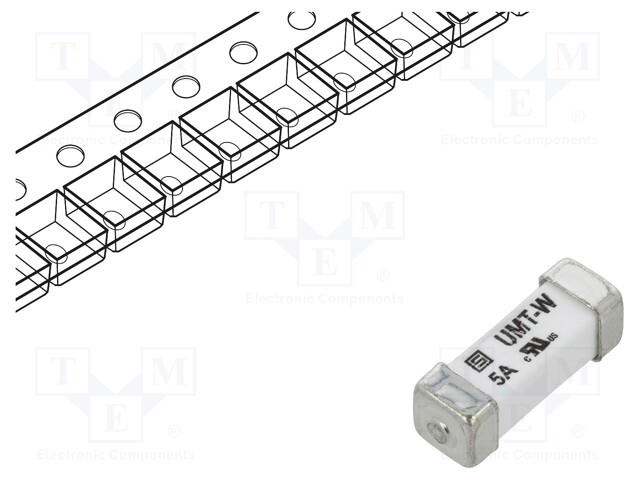 Fuse: fuse; time-lag; 5A; 125VAC; 125VDC; SMD; ceramic; copper; UMT-W