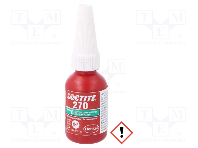 Anaerobic adhesive; green; bottle; 10ml; -55÷180°C