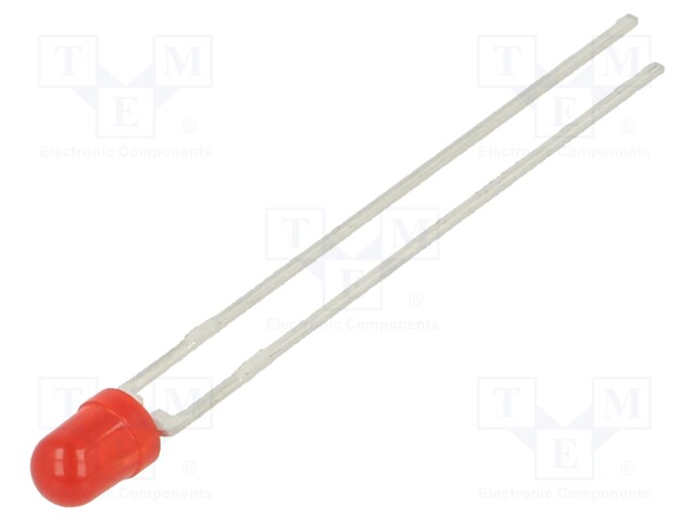 LED; 3mm; red; 2.5÷14mcd; 60°; Front: convex; Pitch: 2.54mm