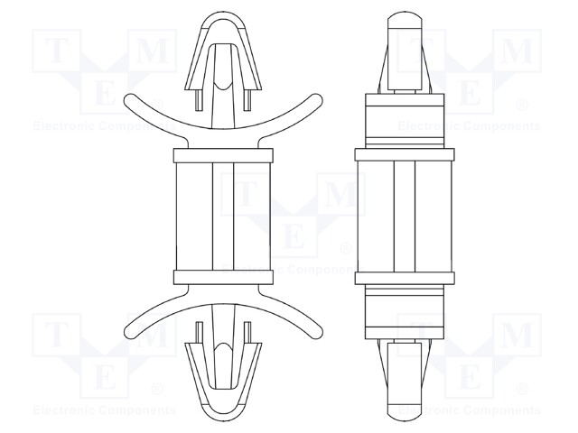 PCB distance; polyamide 66; L: 14.3mm; latch/latch; UL94V-2