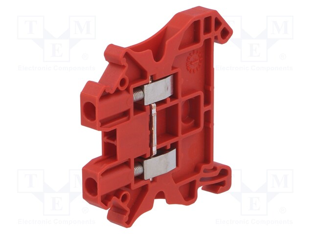 Splice terminal: rail; 0.14÷4mm2; ways: 1; terminals: 2; red; 1kV