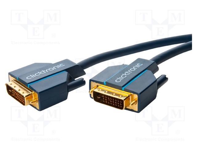 Cable; dual link; DVI-D (24+1) plug,both sides; 7.5m; blue