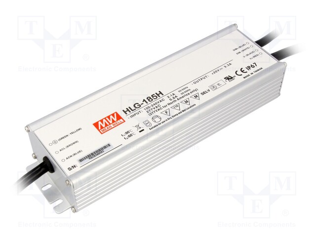 Power supply: switched-mode; LED; 186W; 30VDC; 6.2A; 90÷305VAC
