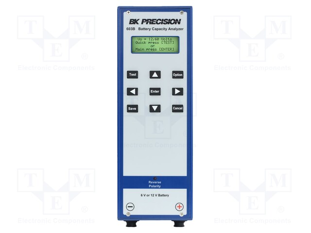 Tester: battery tester; LCD; VDC: 12V,6V; Interface: USB