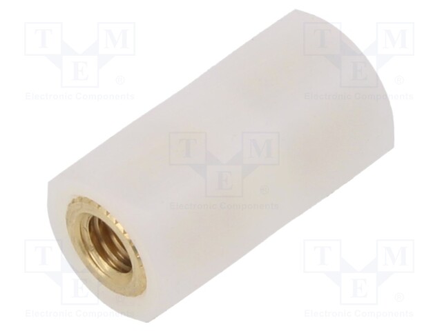 Screwed spacer sleeve; cylindrical; polyamide; M6; 25mm