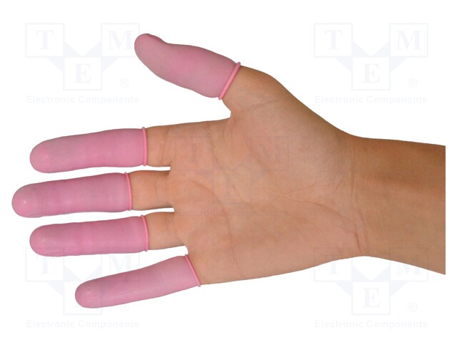 Thimbles; ESD; M; 1440pcs; Features: dissipative; latex; pink