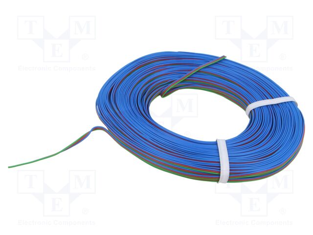 Wire: ribbon; FBK Toy; 3x0.14mm2; stranded; Cu; PVC; red,blue,green