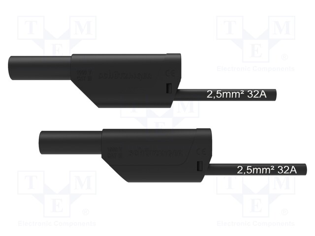 Test lead; 32A; 4mm banana plug-4mm banana plug; Urated: 1kV
