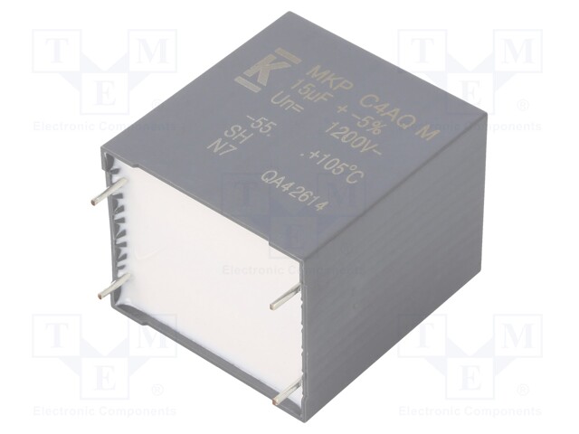 Capacitor: polypropylene; DC-Link; 15uF; ESR: 4.2mΩ; THT; ±5%; 21.4A