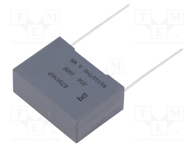 DC Film Capacitor, 0.056 µF, 1.6 kV, Metallized PP, ± 5%, R75H Series, Radial Box