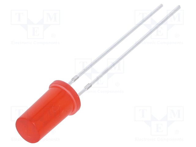 LED; 4.8mm; red; 500÷750mcd; 180°; 20mA; 1.8÷2.6V; Front: flat; 78mW