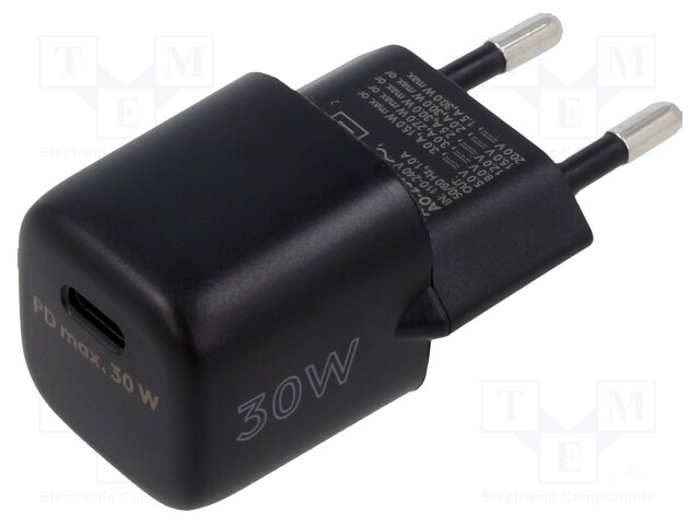 Power supply: switched-mode; plug; 5÷20VDC; 30W; Plug: EU; 84.5%