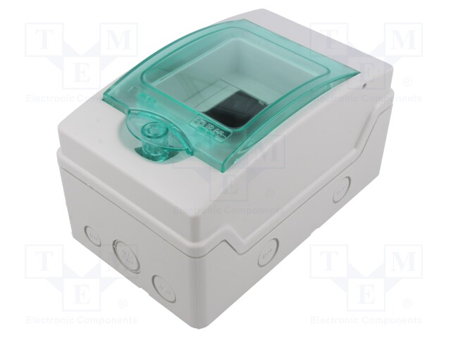 Enclosure: for modular components; IP65; light grey; No.of mod: 4