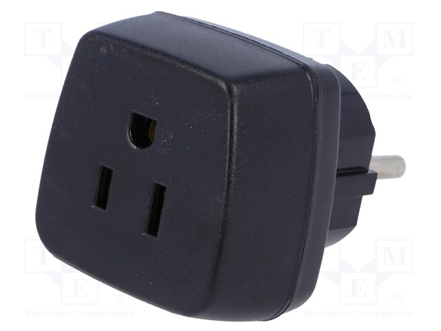 Transition: adapter; Layout: 2P+PE; black; 230VAC; 15A; PIN: 3