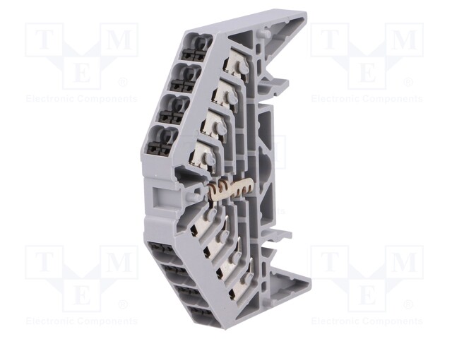 Splice terminal: rail; 1.5mm2; ways: 1; terminals: 16; grey; TS35x15