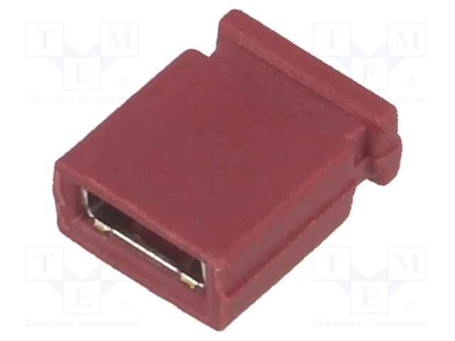 Jumper; pin strips; female; closed; 2.54mm; 1x2; gold-plated; red