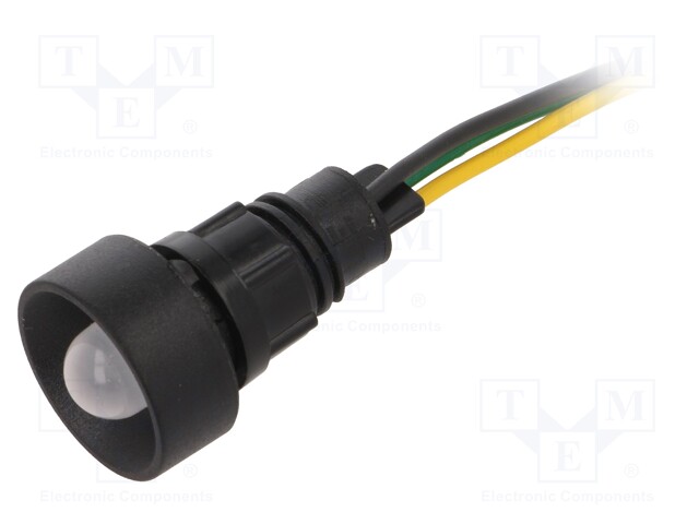 Indicator: LED; recessed; 230VAC; Cutout: Ø13mm; IP40; 300mm leads